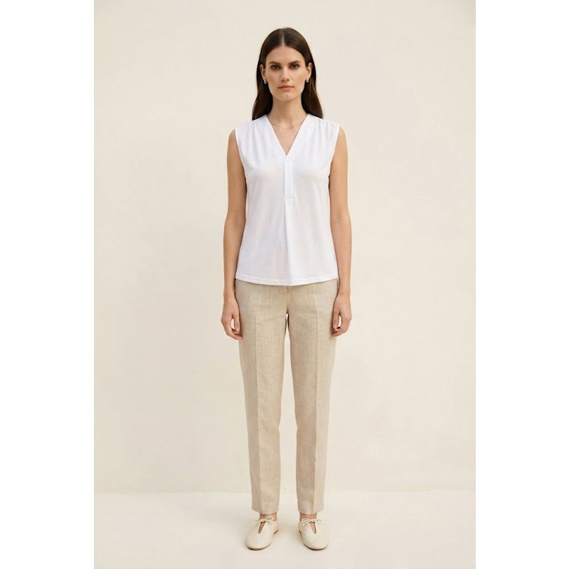 Refined Split-Neck Sleeveless Top | Conquista | Wolf & Badger
