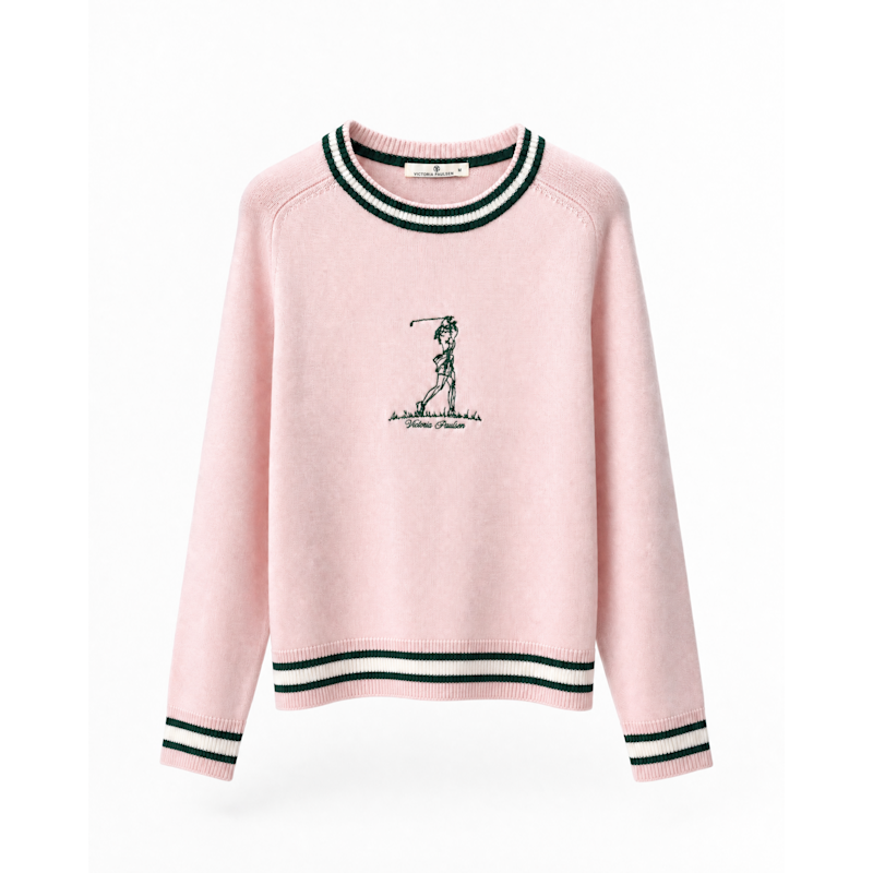 Resa Crew Neck Sweater- Baby Pink | Victoria Paulsen | Wolf & Badger