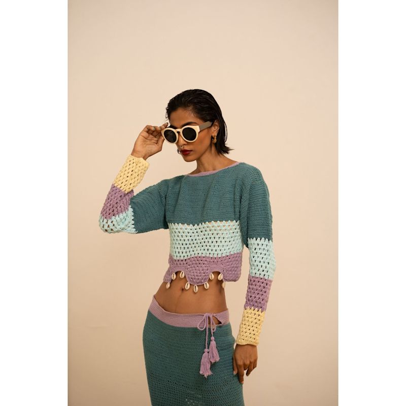 Samudram Colorblock Crochet Top | Tega Collective | Wolf & Badger