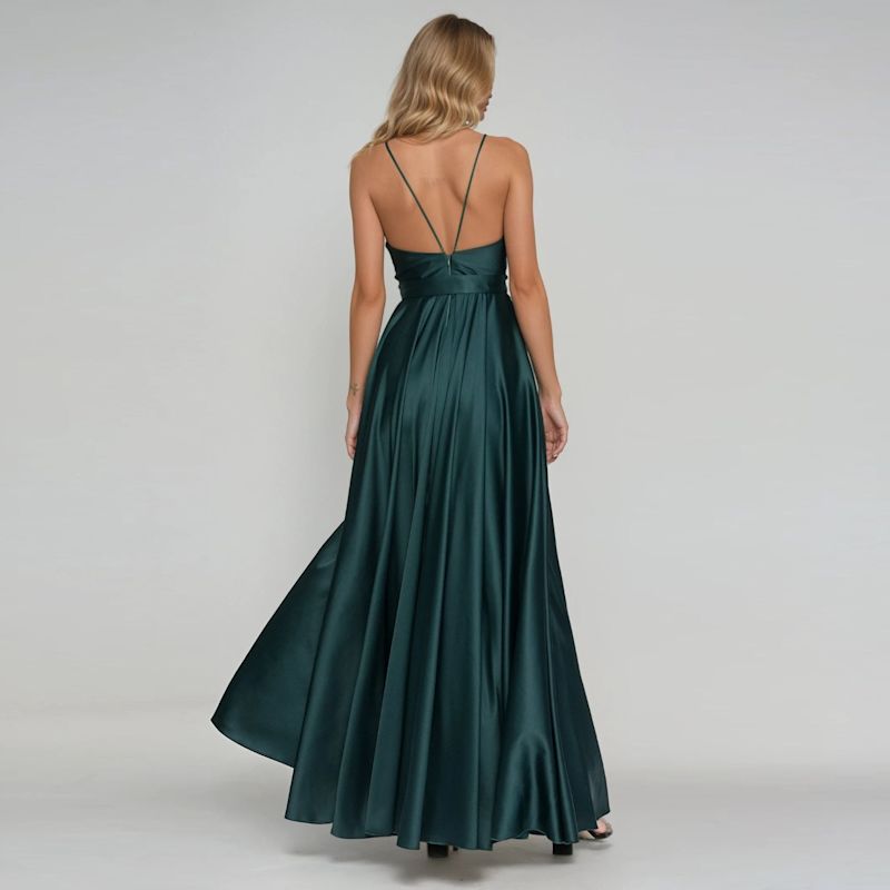 slim fit dress slacks Dark Green Tulle Prom Dresses Long A-line Evening Gown FD2064 – Viniodress main image 0