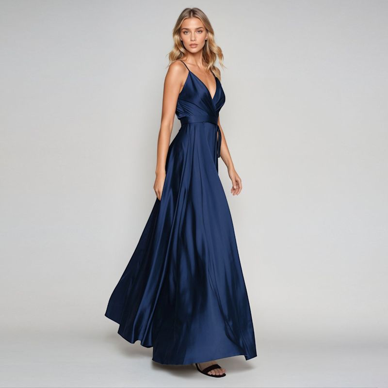 Blue Stripe Flare Dress Tied