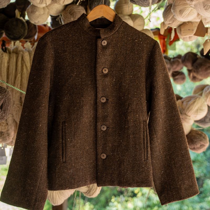 Shepherd Wool Jacket - Black | Charkha & Loom | Wolf & Badger