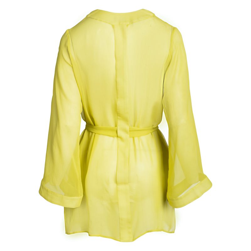 Silk Chiffon Shirt Dress in Off White