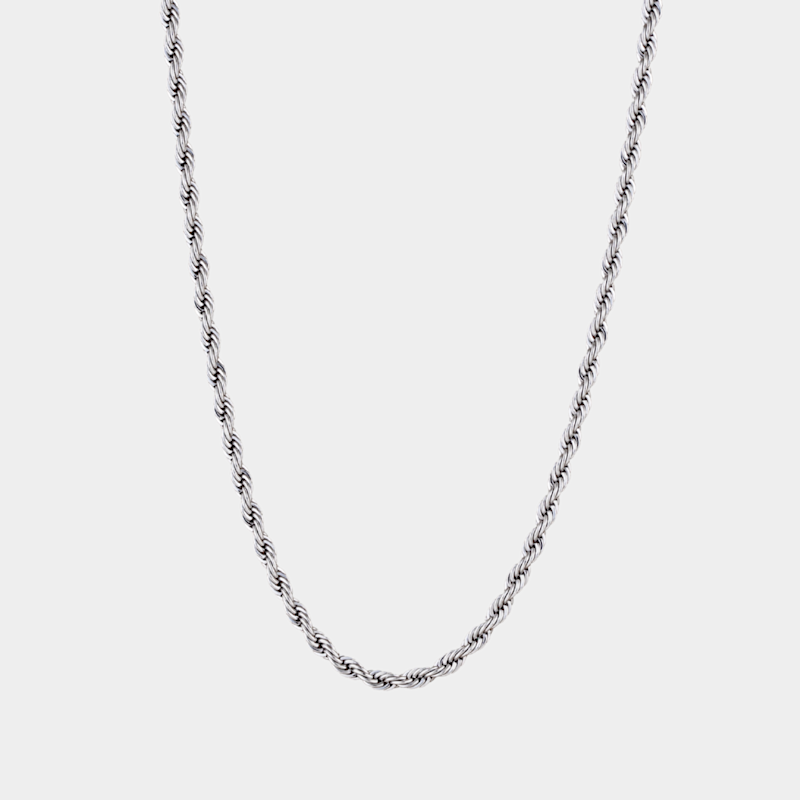 Silver Slim Rope Chain Necklace | Outrage London | Wolf & Badger