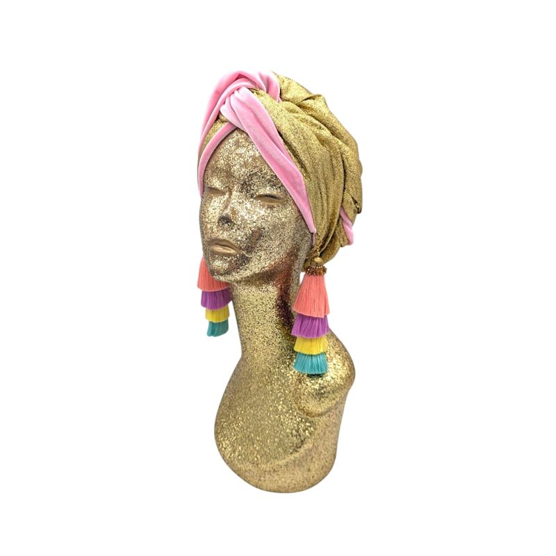 Snazzy Fondant Pink Swinglette Velour Turban | Julia Clancey | Wolf ...