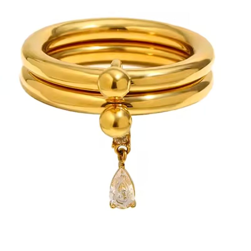 Stacked Layered Jewel Charm Ring | Olivia Le | Wolf & Badger