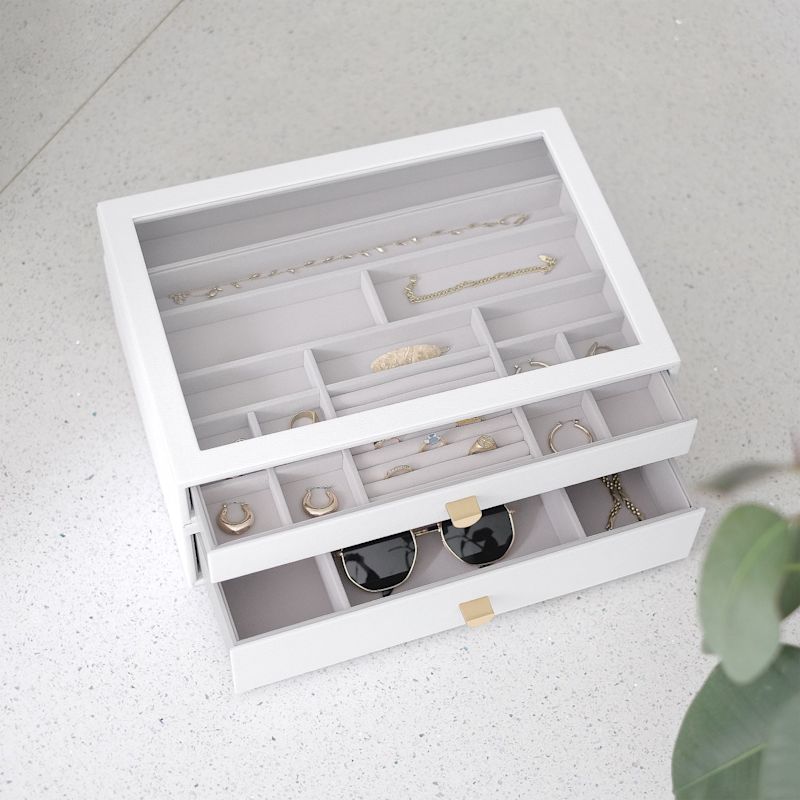 Stackers Supersize White Pebble Set Of Two Drawers | Stackers | Wolf ...