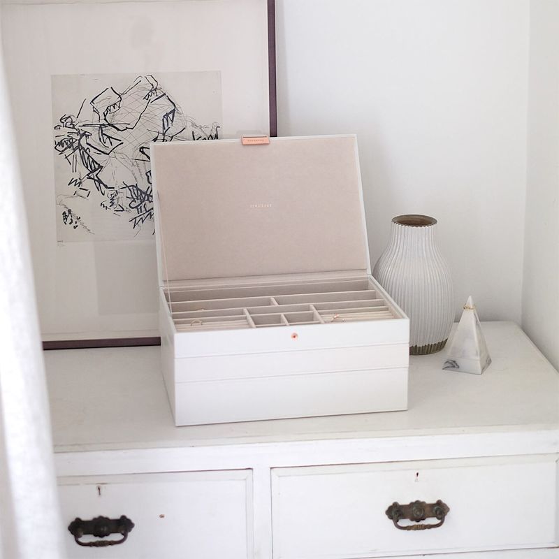 Stackers White Supersize Jewelry Box Set Of Three Rose Gold | Stackers ...