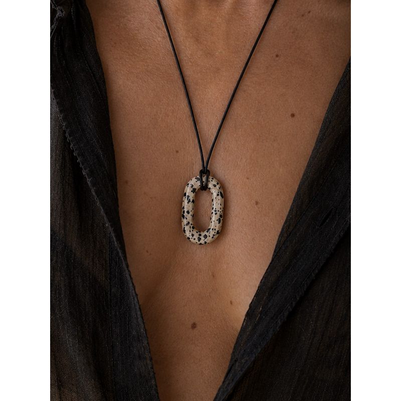 Stone Loop Necklace - Dalmatian Jasper | EVA REMENYI | Wolf & Badger