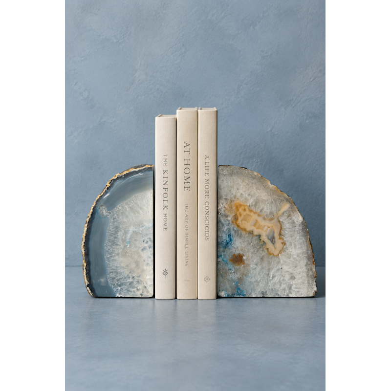 Natural Charcoal Gray And White Quartz Agate Geode Bookends Set Of Two ...