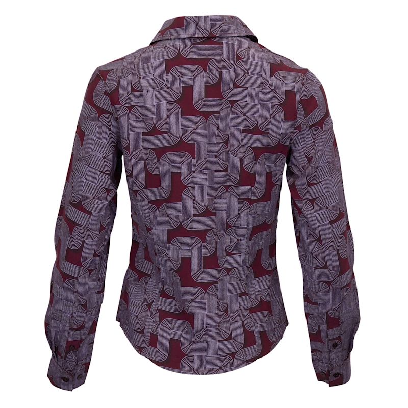 Sutton Blons Geo Port Women's Stretch Silk Long-Sleeve Shirt | Lords of ...