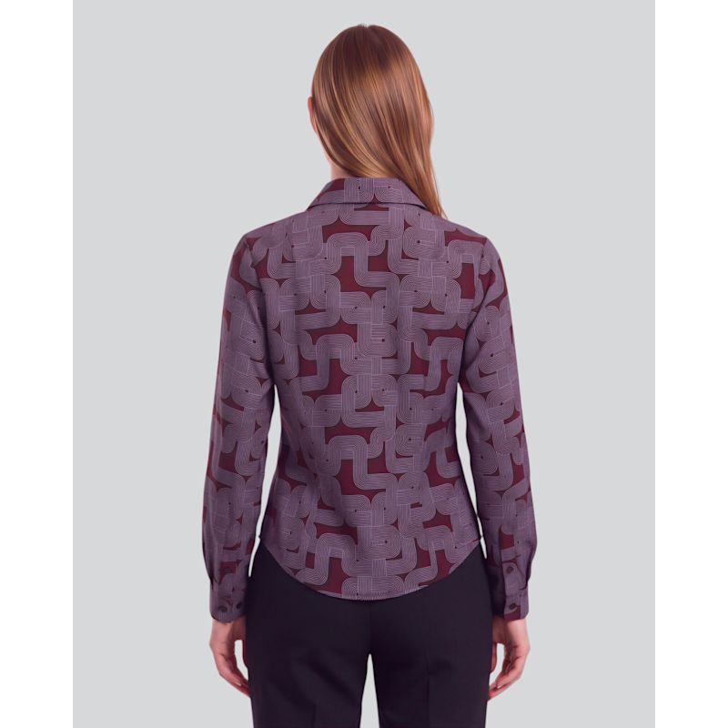 Sutton Blons Geo Port Women's Stretch Silk Long-Sleeve Shirt | Lords of ...