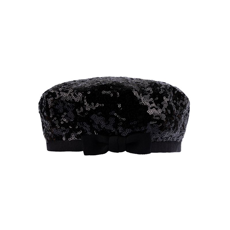 Suzy - Black Sequin French Beret Hat | SIBI Hats | Wolf & Badger display picture 2