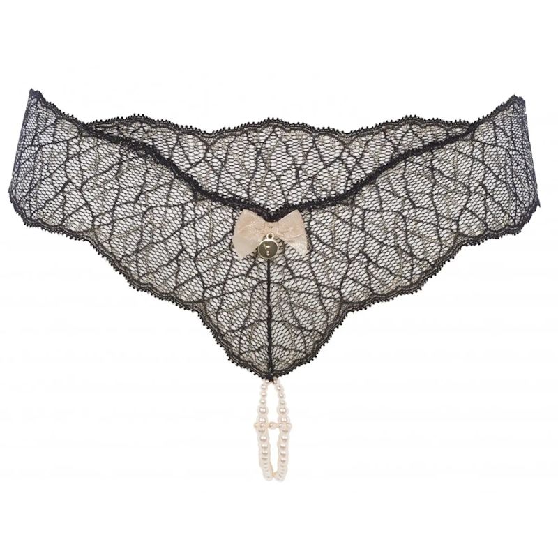 Black double pearl string - Sydney Double