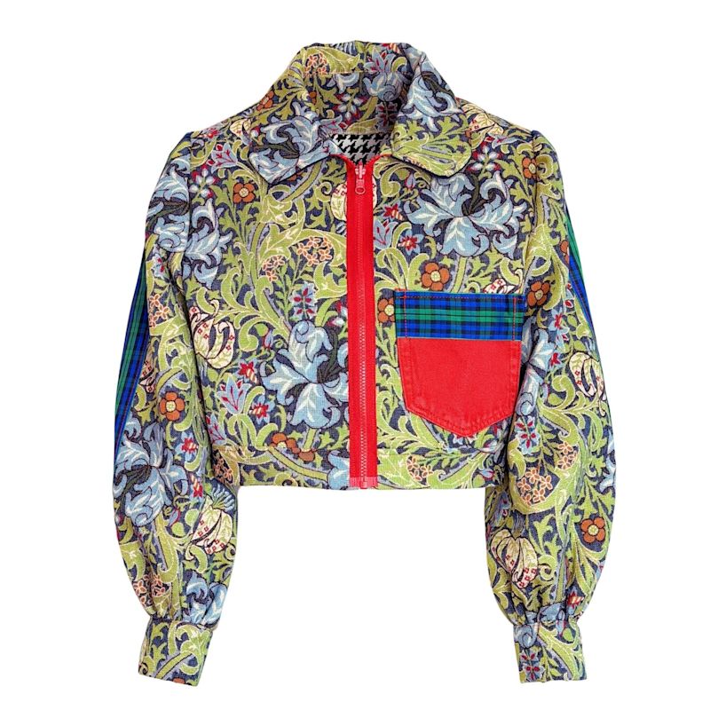 Tartan Floral Upcycled Tapestry Jacket | Couture To Your Door | Wolf ...