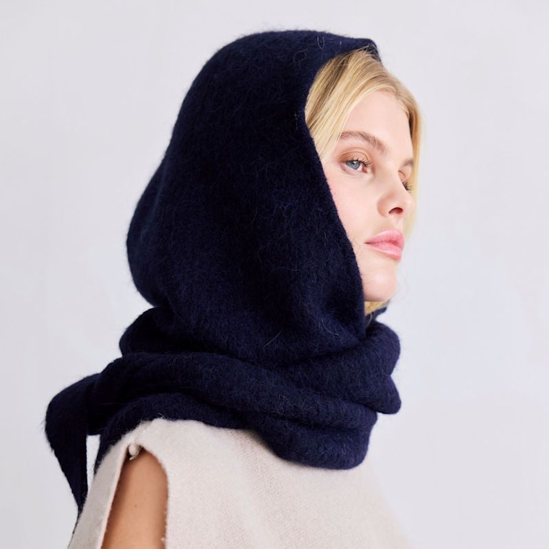 The Alpaca Hooded Scarf - Deep Sea Navy | Arctic Fox & Co. | Wolf