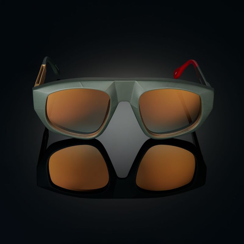 The Lex Dark Military Green And Gold Temple | Vysen Eyewear | Wolf & Badger