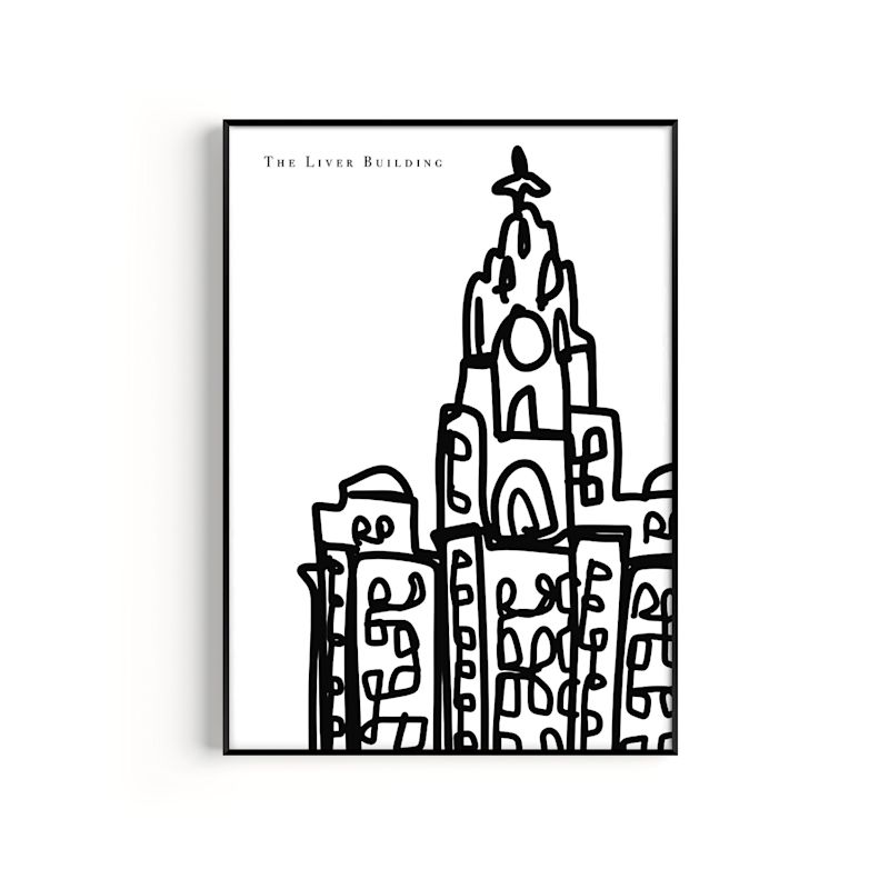 The Liver Building Art Print - A3 | Natalie Cass Art | Wolf & Badger