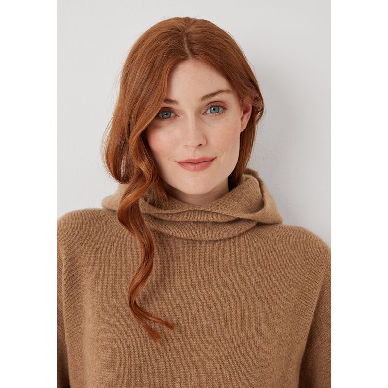 The Luxe Cashmere Hood In Harvest Brown | Loop Cashmere | Wolf & Badger