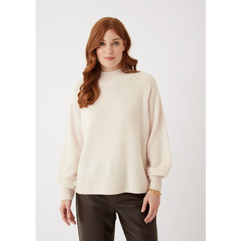 The Luxe Turtle Neck In Feather | Loop Cashmere | Wolf & Badger