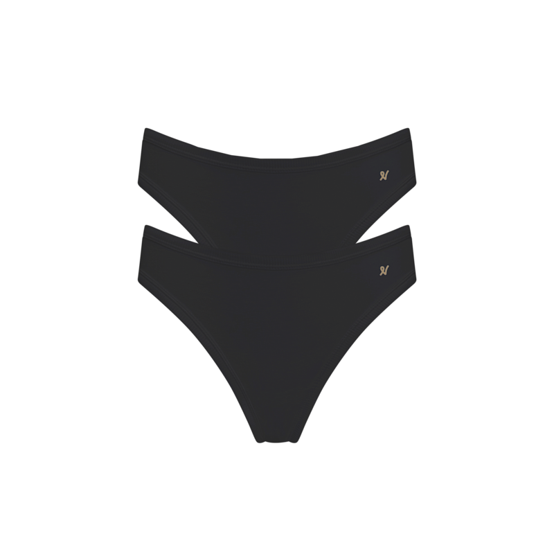 The Organic Cotton Mini Brief 2 Pack - Black | Nudea | Wolf & Badger