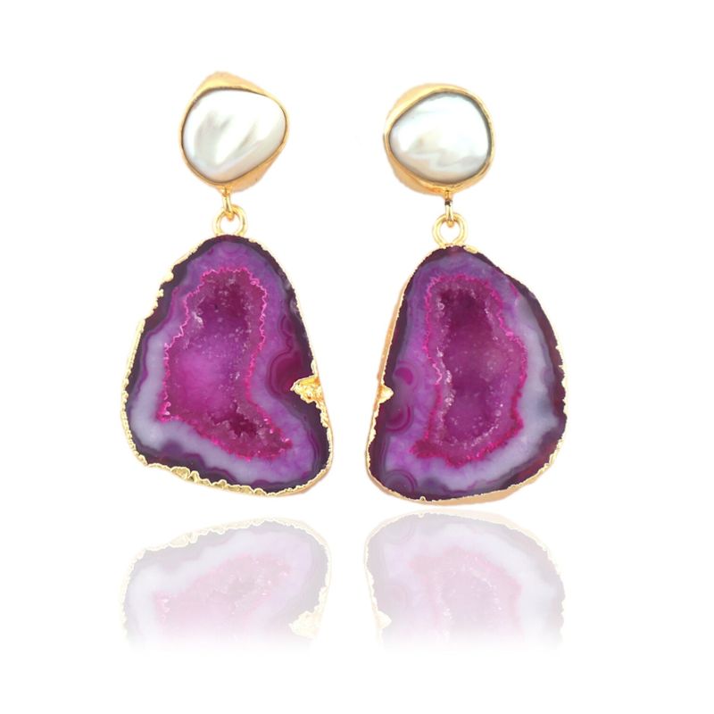 The Pearl Rocks Pink Swirl Earrings | Magpie Rose | Wolf & Badger