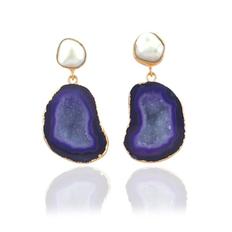The Pearl Rocks Purple Earrings | Magpie Rose | Wolf & Badger