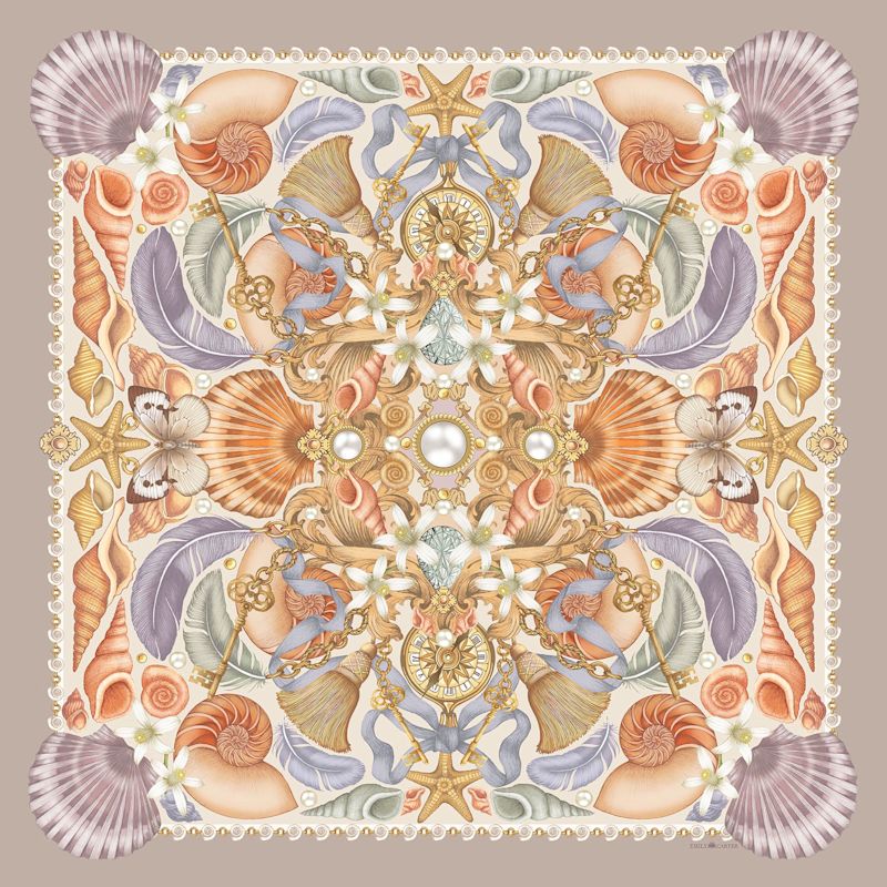 The Shell & Starfish Silk Scarf - L | Emily Carter | Wolf & Badger