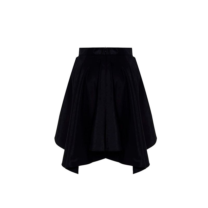 Olivera Taffeta Bow High-Low Skirt