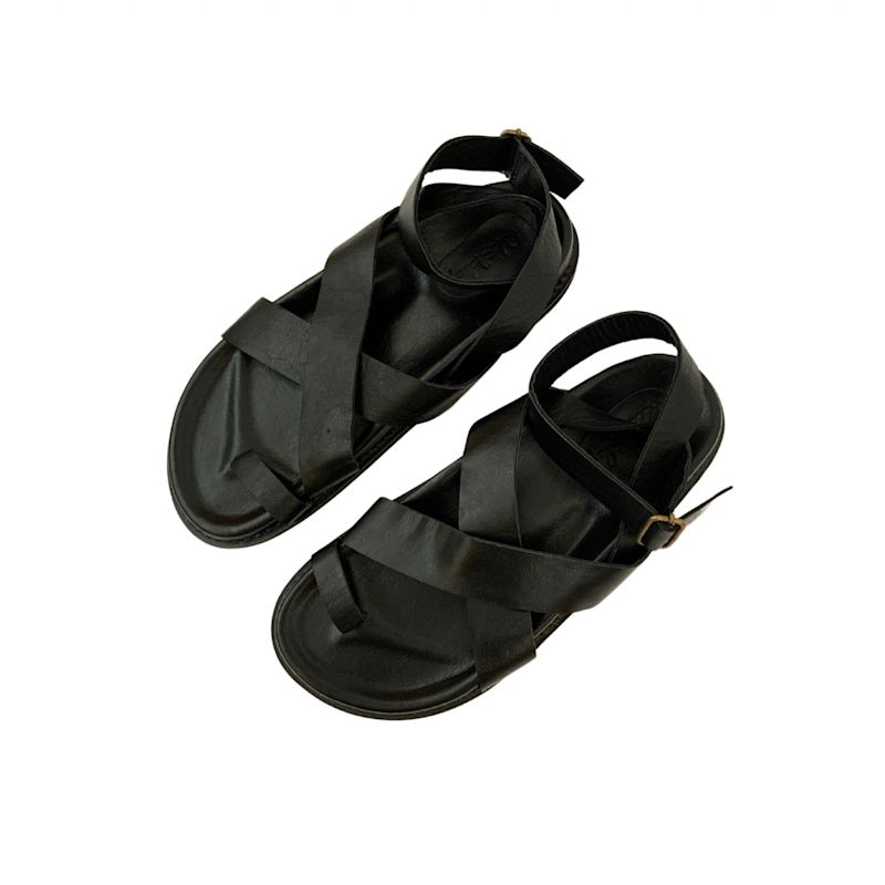 Tiana Leather Sandals In Black | Pink Haley | Wolf & Badger