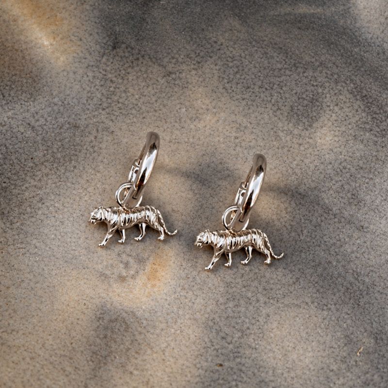 Tiger Earring Charm Sterling Silver | Zohreh | Wolf & Badger