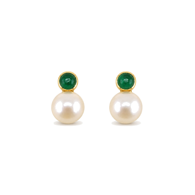 Victoria Pearl Stud - Green | LALINDE | Wolf & Badger