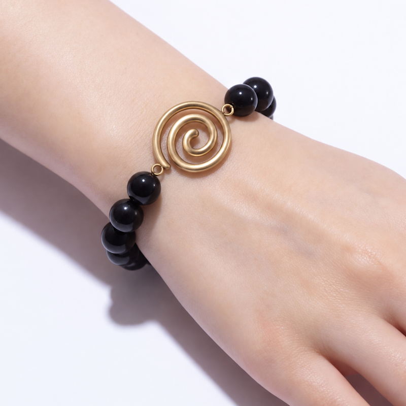 Vortex Shungite Emf Protection Bracelet | ORMIRO | Wolf & Badger