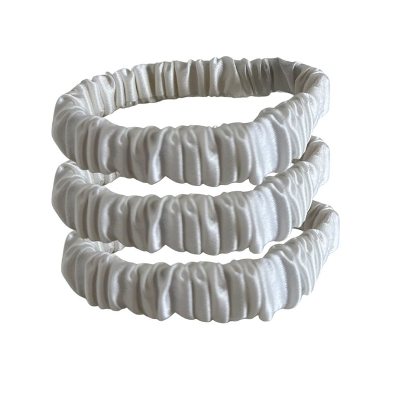 White Silk Hair Ties - Handmade - Three Pack | SYLKI | Wolf & Badger