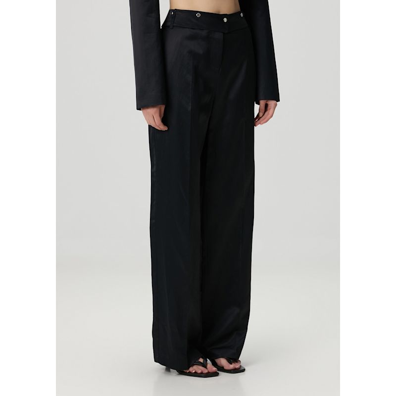 Woven Pant With Metal Button - Jet Black | PCFG | Wolf & Badger