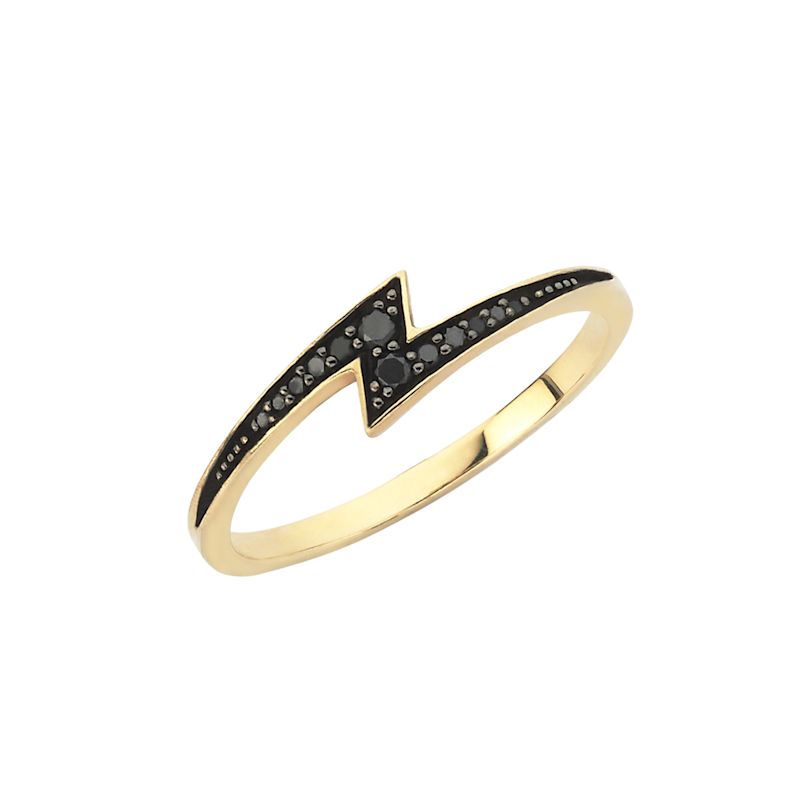 Zap Black Diamond Ring Gold | Zoë & Morgan | Wolf & Badger