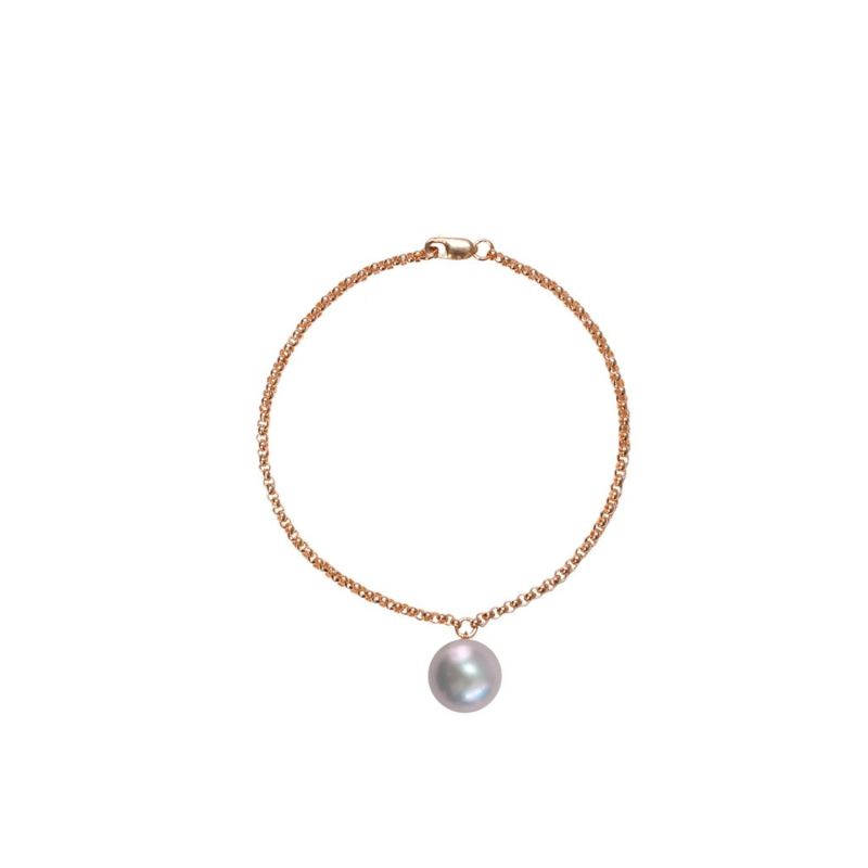 Alba Grey Pearl Bracelet - Gold image