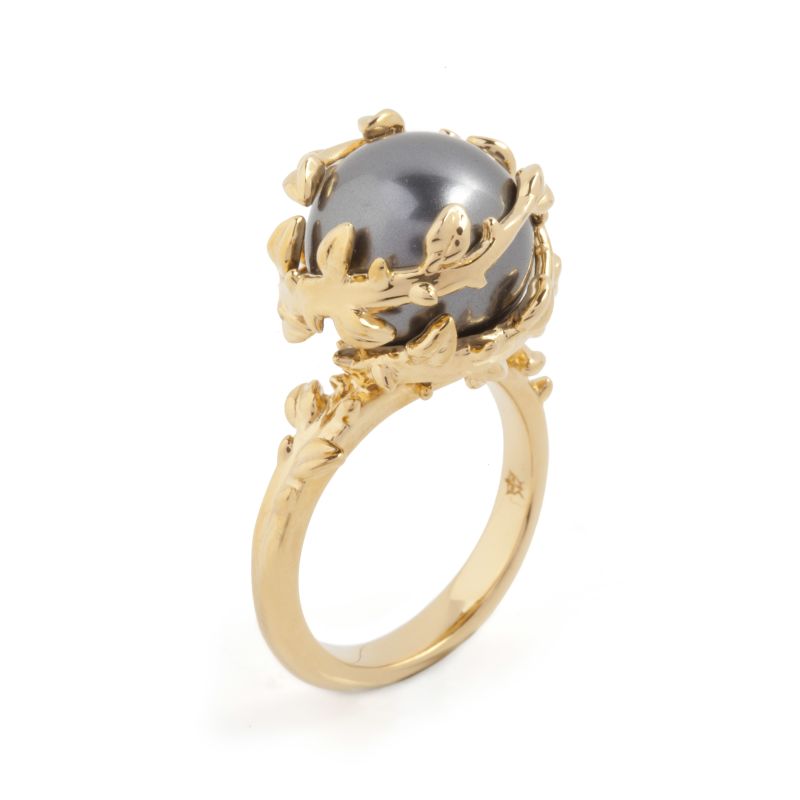 Dark Grey Pearl Ring image