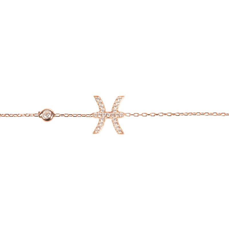 Zodiac Horoscope Star Sign Bracelet Pisces Rosegold image