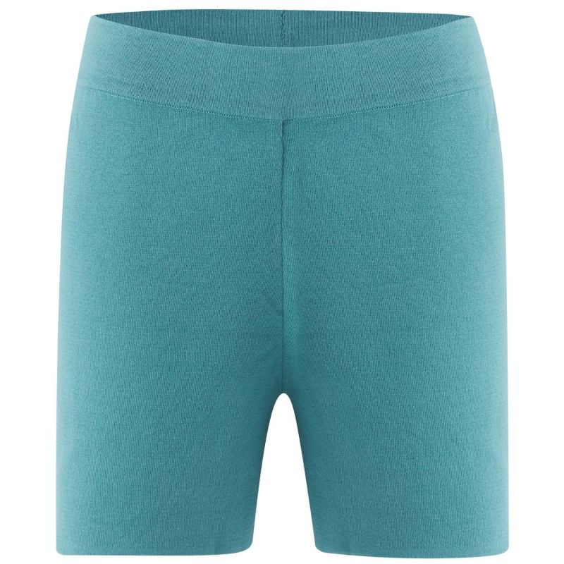 100% Cotton Elastic Waist Shorts - Turquoise image