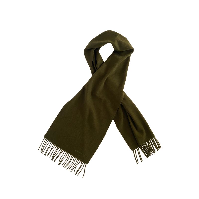 Organic Cashmere Scarf - Military Olive image