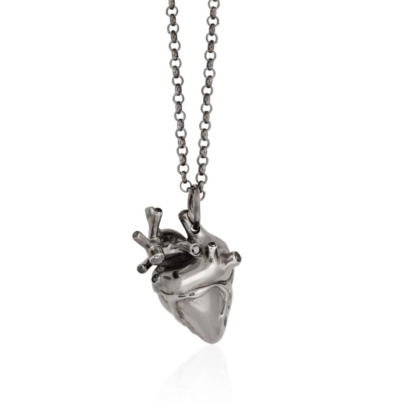 Heart Pendant Rhodium & Black Diamonds image