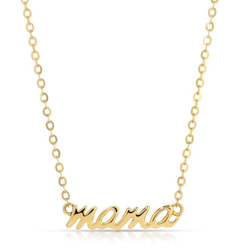 Mama Necklace - Mama Nameplate - Solid 14kt Gold image