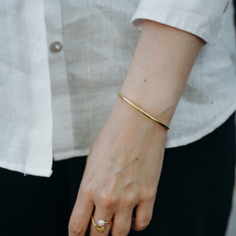 18K Gold Vermeil Open Bangle Bracelet image