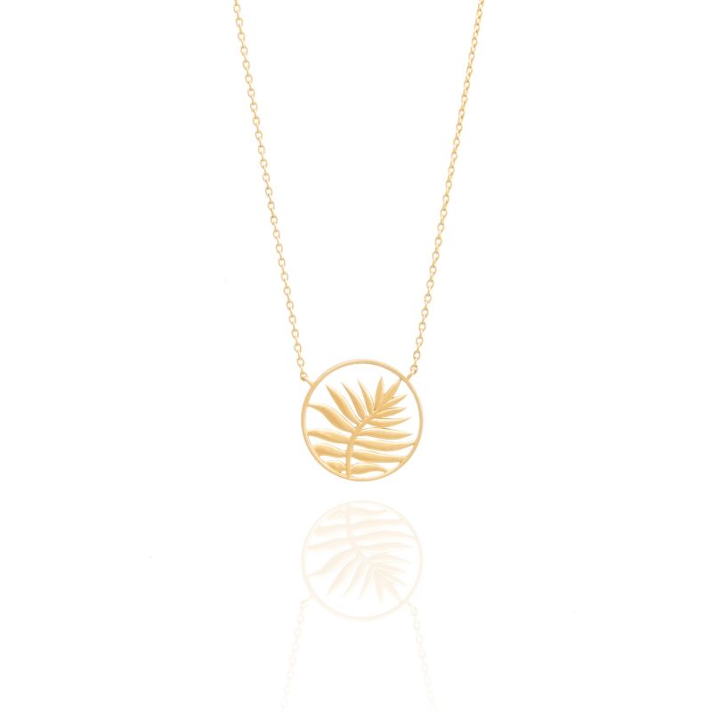 18K Gold Vermeil Palm Leaf Necklace image