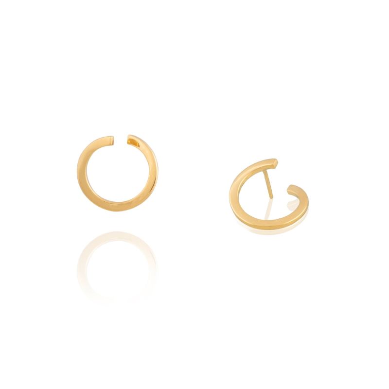 18K Gold Vermeil Sleek Twisted Hoop Earrings image