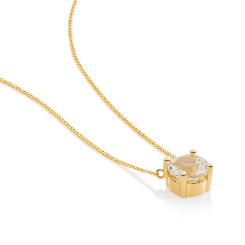 18K Gold Vermeil Topaz Necklace image