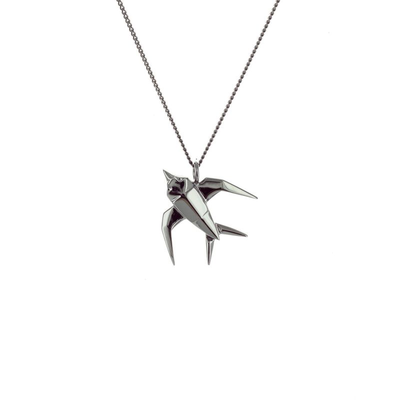 Mini Swallow Necklace Gun Metal image