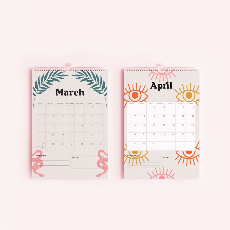 A4 Boho Vibes Calendar 2024 SOFE STORE Wolf & Badger