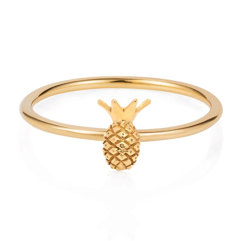 Tiny Pineapple Ring Gold Lee Renee Wolf & Badger